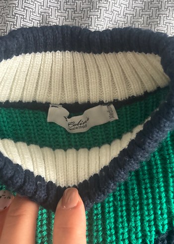 Kadın Çok Renkli Triko Kazak - Görsel 3