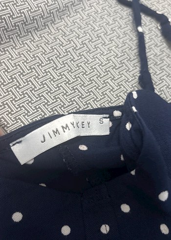 Lacivert Puantiyeli Uzun Askılı Elbise - Görsel 2