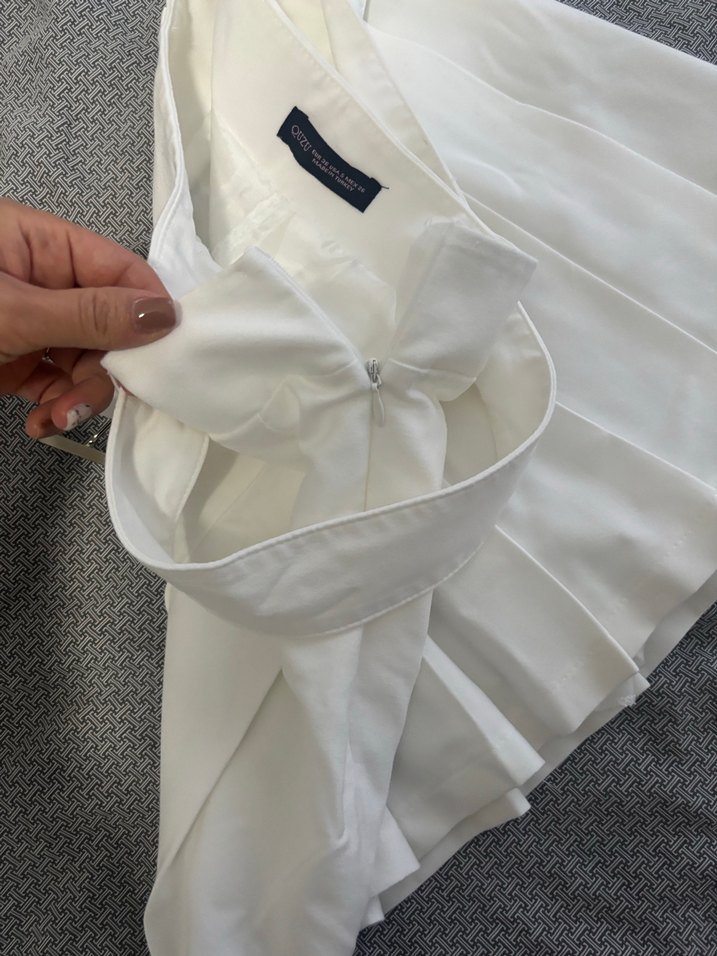 Beyaz Pilili Mini Etek Quzu - Görsel 3