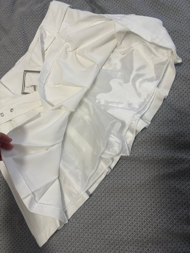 Beyaz Pilili Mini Etek Quzu - Görsel 2