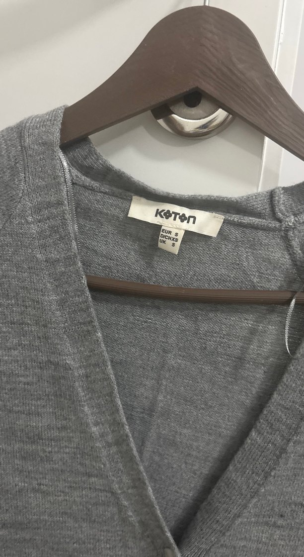 Gri Kadın Midi Uzun Kollu Örgü Hırka - Görsel 2