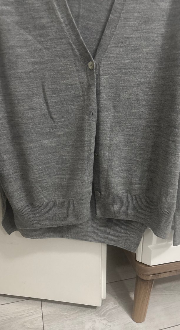 Gri Kadın Midi Uzun Kollu Örgü Hırka - Görsel 4