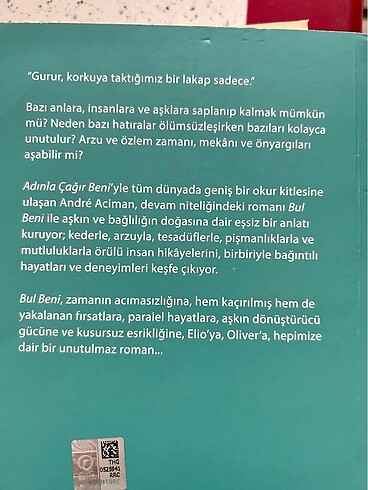  Beden Renk Call Me By Your Name ve devam kitabi