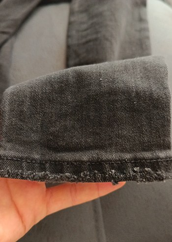 34 Beden gri Renk Gri Kadın Denim Normal Boy Dar Kesim Pantolon