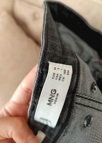 34 Beden kahverengi Renk Kadın Gri Dar Kesim Midi Kot Pantolon