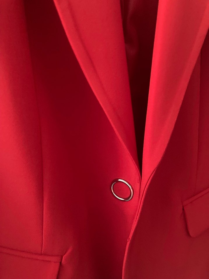 Klasik Kırmızı Kadın Blazer Ceket - Görsel 2