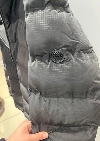 Gri Fermuarlı Erkek Şişme Mont - Görsel 5