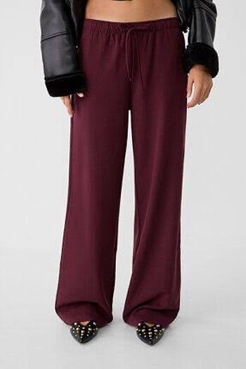Stradivarius Bordo Pantolon