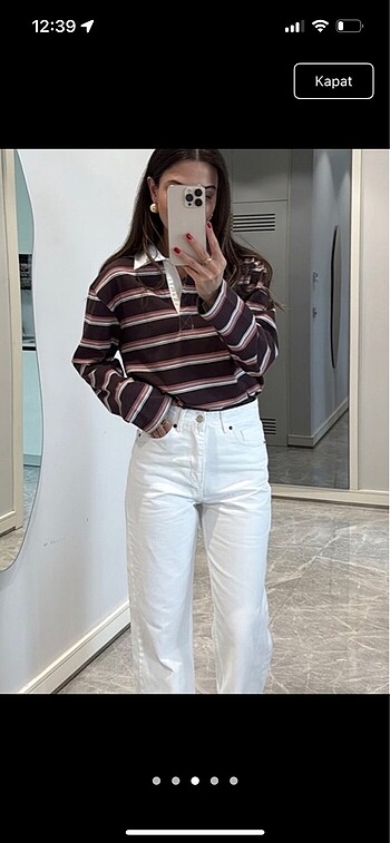 36 Beden Bershka Beyaz Jean