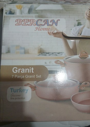 Bercan Granit 7 Parça Beyaz Tencere Seti - Görsel 2