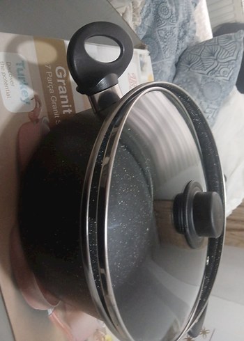 Bercan Granit 7 Parça Beyaz Tencere Seti - Görsel 4