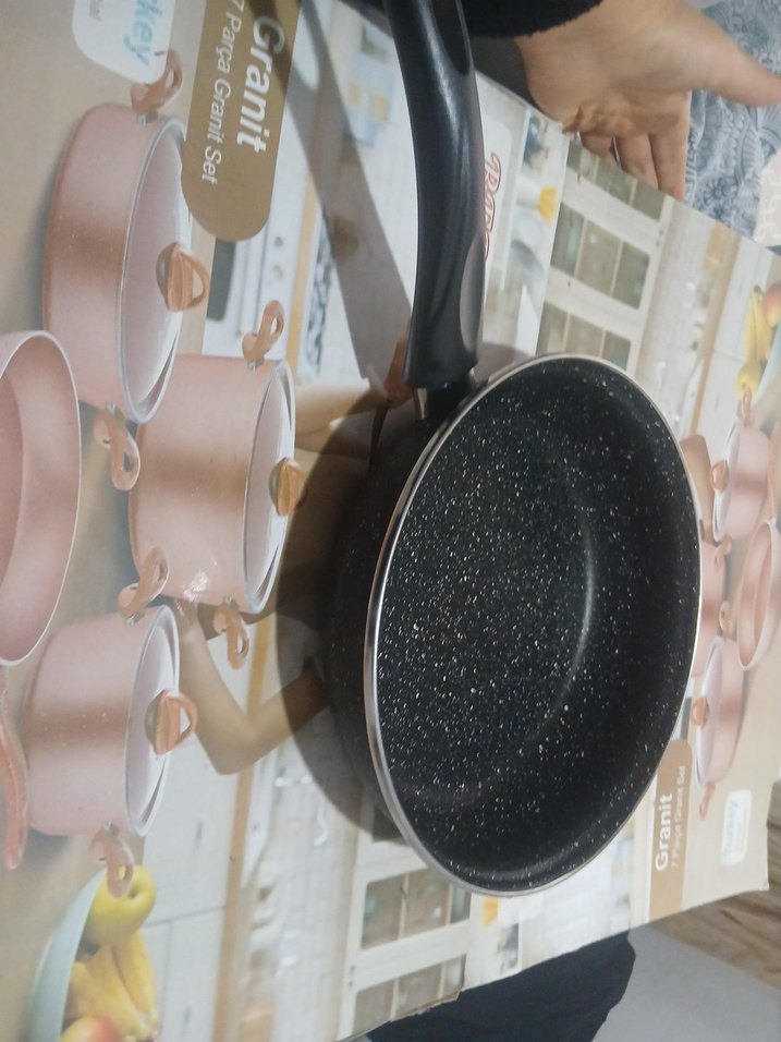 Bercan Granit 7 Parça Beyaz Tencere Seti - Görsel 5