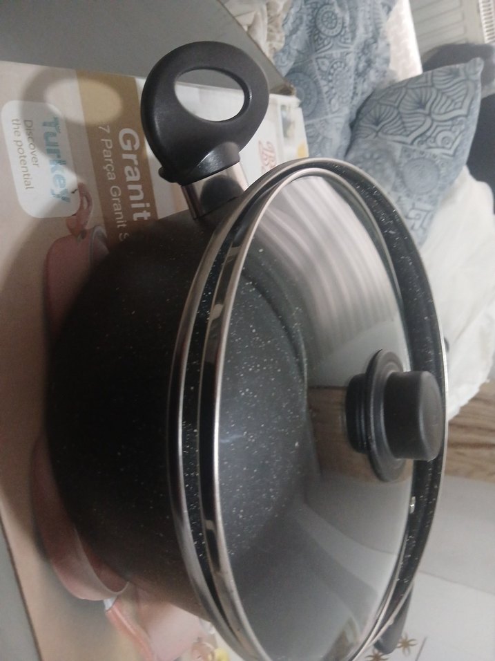 Bercan Granit 7 Parça Beyaz Tencere Seti - Görsel 4