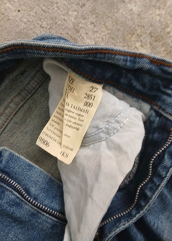 Kadın Mavi Bol Paça Midi Denim Jean - Görsel 3