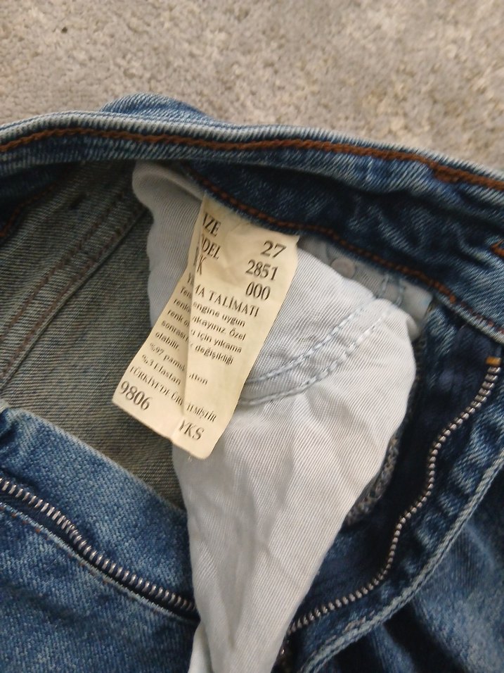 Kadın Mavi Bol Paça Midi Denim Jean - Görsel 3