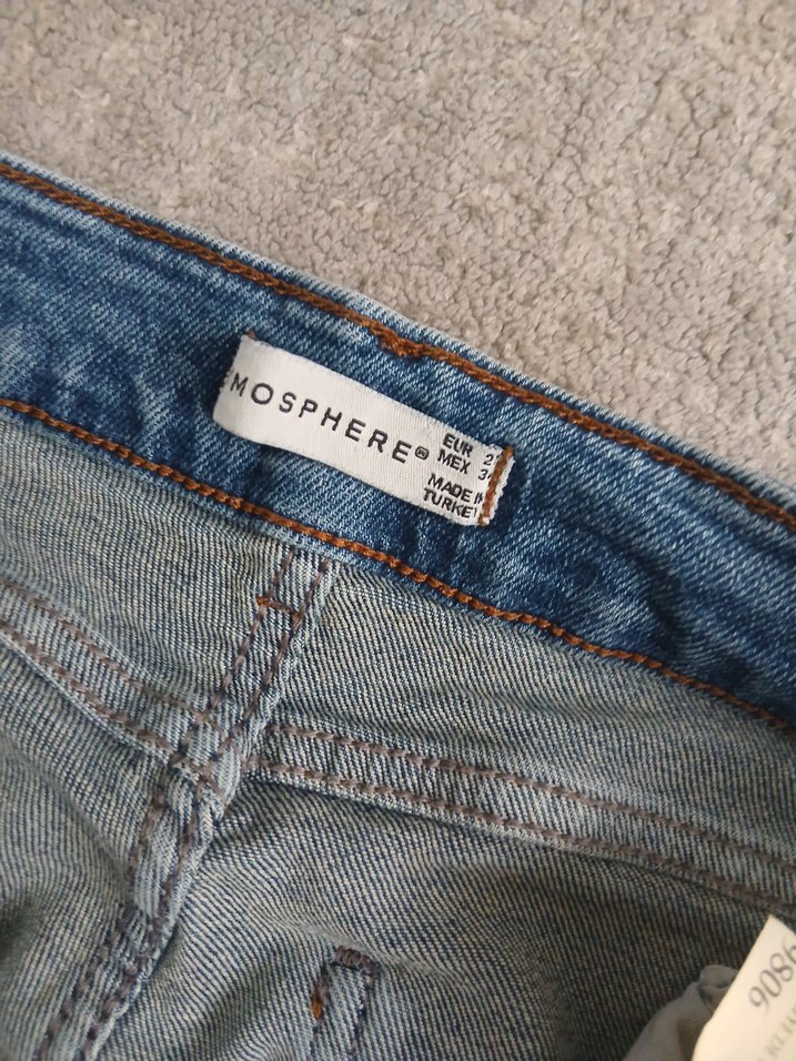 Kadın Mavi Bol Paça Midi Denim Jean - Görsel 2