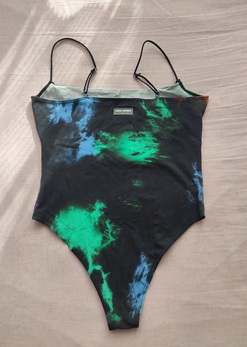 Kadın Çok Renkli Tie-Dye İnce Askılı body - Görsel 2