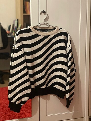 Zebra Desenli Balon Kol Kazak