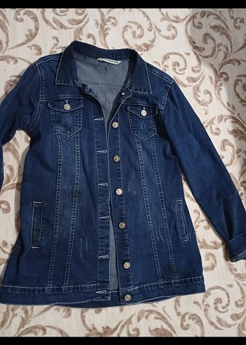 Kadın Lacivert Düğmeli Denim Ceket - Görsel 3