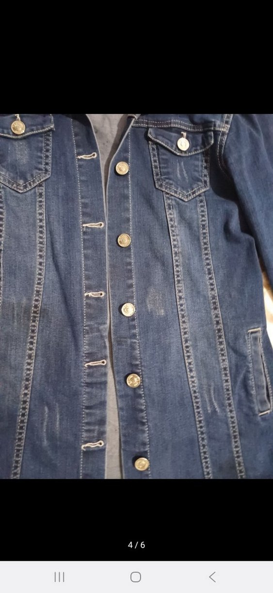 Kadın Lacivert Düğmeli Denim Ceket - Görsel 4