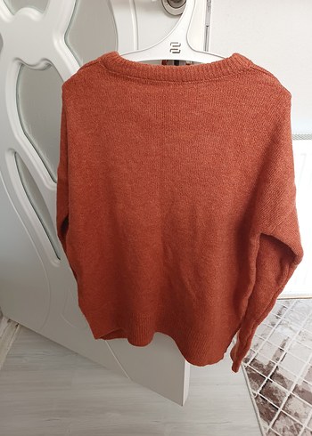 Kadın Kahverengi Örgü Bisiklet Yaka Kazak - Görsel 2