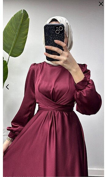 Diğer Bordo saten elbise
