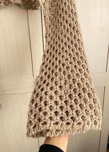 Bej Örgü Bohem Kadın Triko - Görsel 2