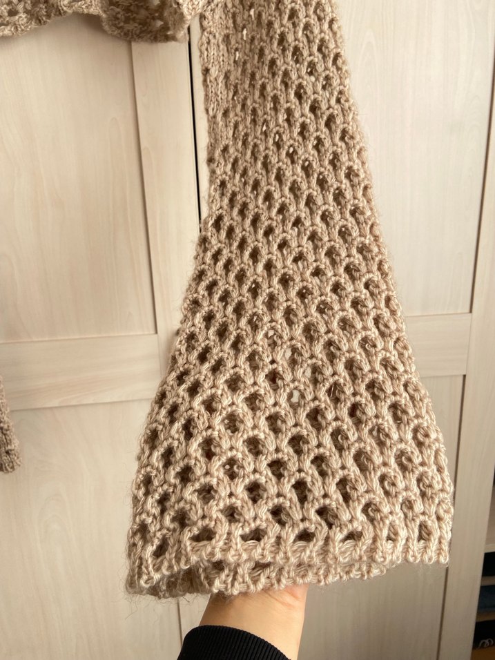 Bej Örgü Bohem Kadın Triko - Görsel 2