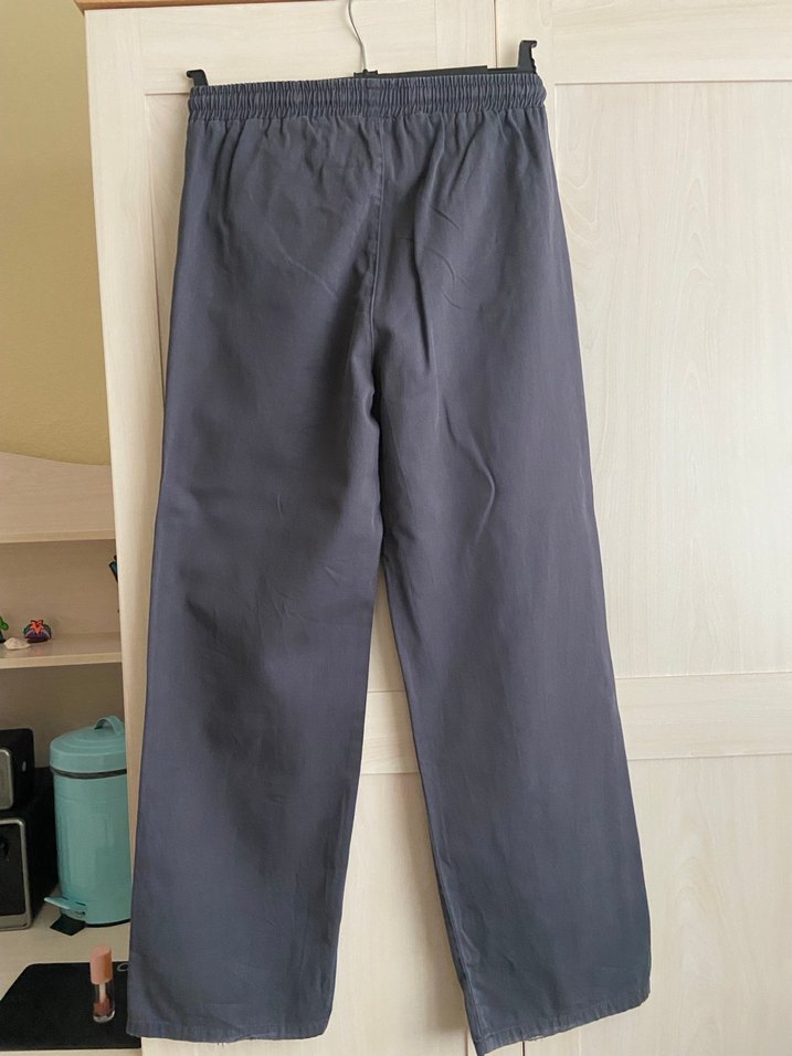 Gri Bol Kesim Midi Kadın Kot Pantolon - Görsel 2