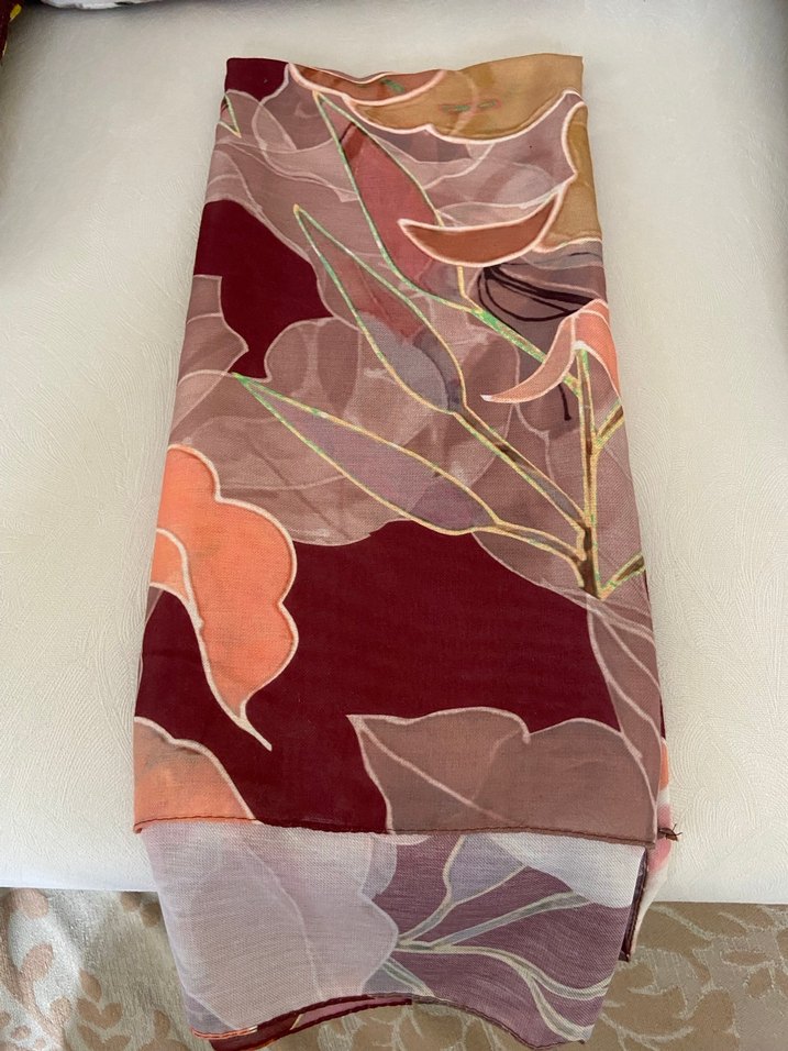 Bej Bohem Tarzı Kadın İpek Şal - Görsel 2