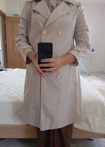 xl Beden çeşitli Renk Bej Kadın Uzun Boy Trençkot