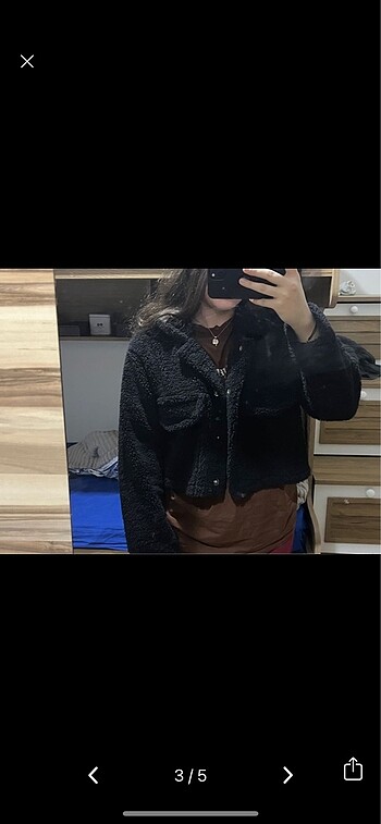 s Beden Yarım peluş ceket