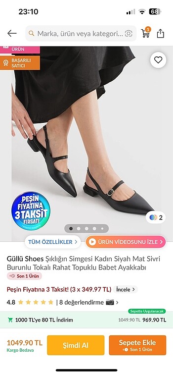Topuklu sivri burun babet ayakkabı