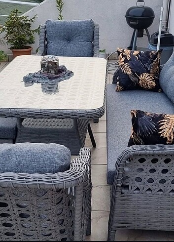 Beden gri Renk Rattan Salıncaklı Bahçe