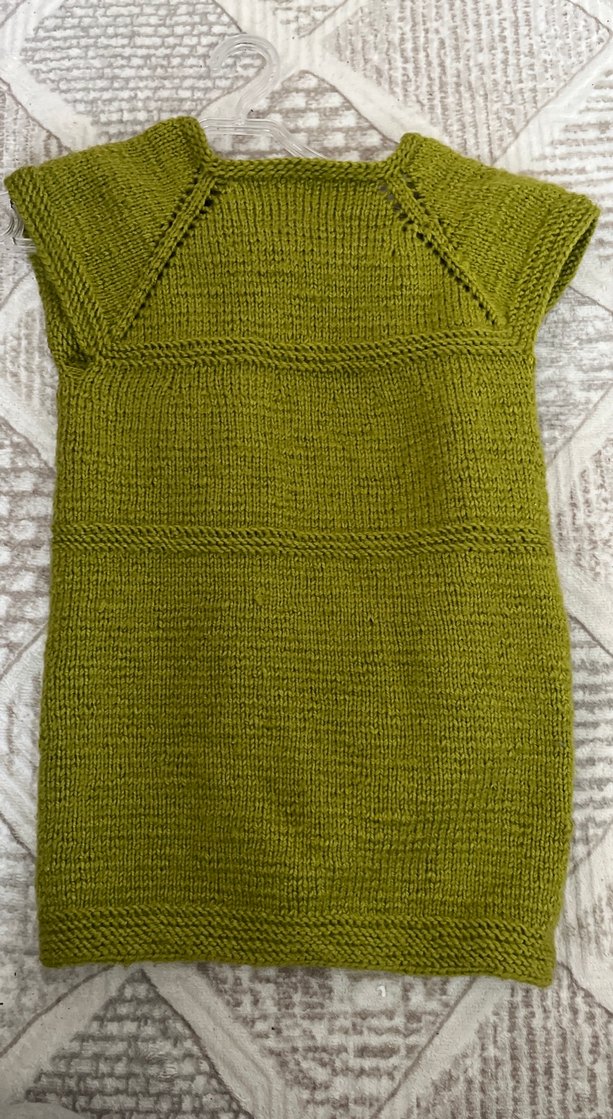 Kadın yağ yeşili el örgüsü yelek - Görsel 3