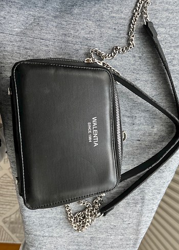 Zincir Detaylı Siyah Deri Kadın Çanta - Görsel 2