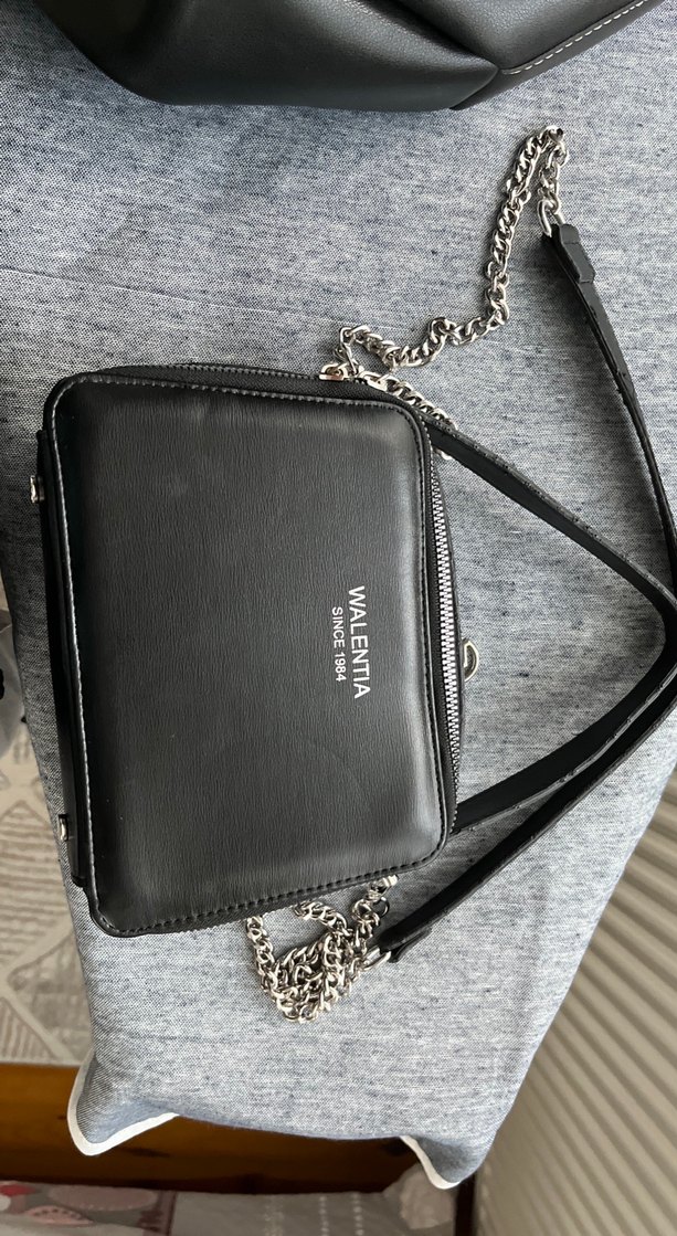 Zincir Detaylı Siyah Deri Kadın Çanta - Görsel 2