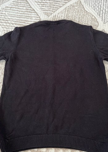 Siyah Erkek Çocuk Tüylü Kaplan Detaylı Kazak - Görsel 3