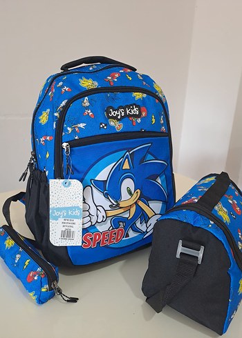 Beden Sonic Temalı Çocuk Okul Çantası Seti