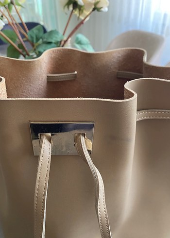 Batik Marka Bej Deri Torba Model Kadın Çanta