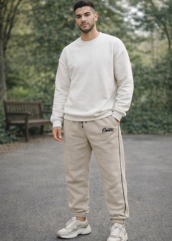 Erkek Haki Rahat Kesim Outdoor Eşofman Altı - Görsel 4