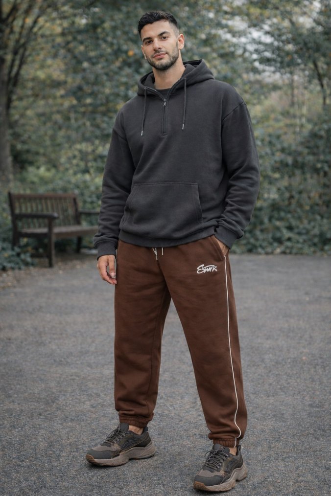 Erkek Haki Rahat Kesim Outdoor Eşofman Altı - Görsel 2