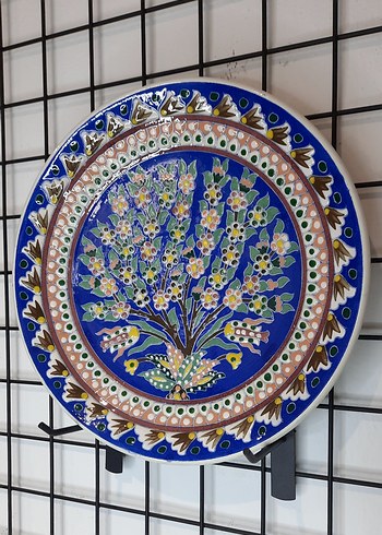 Beden çeşitli Renk Çiçek Desenli Çok Renkli Dekoratif Tabak