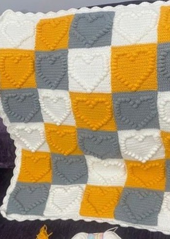 İşlemeli Örgü bebek Battaniyesi - Görsel 2