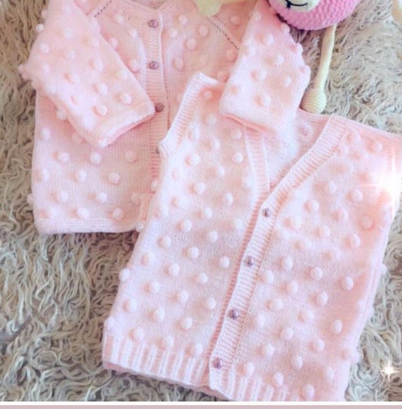 bebek hırka yelek takımı - Görsel 2