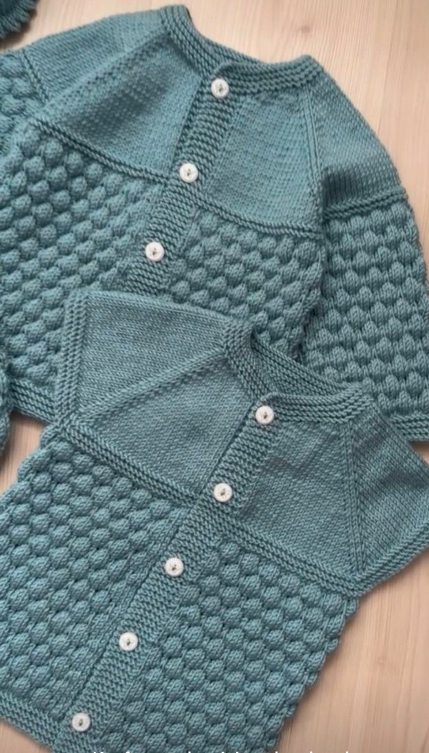 bebek hırka yelek takımı - Görsel 4