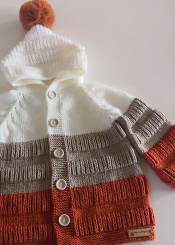 Çok Renkli Örgü bebek Hırka - Görsel 2