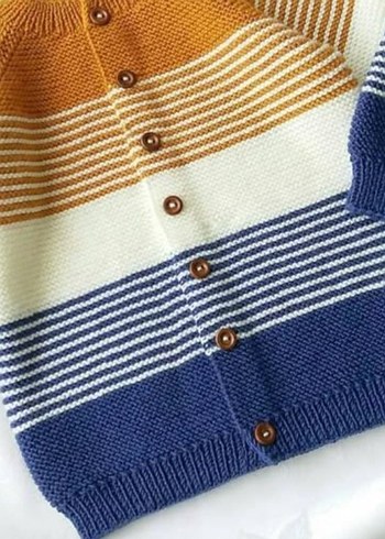 Çok Renkli Örgü bebek Hırka - Görsel 4