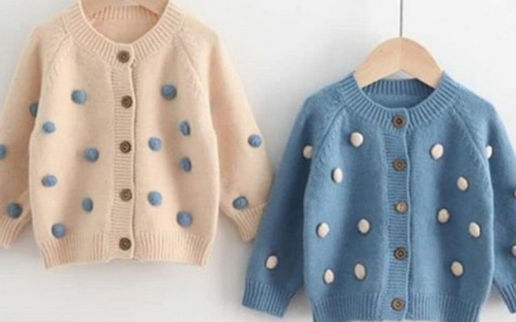 Çok Renkli Örgü bebek Hırka - Görsel 3