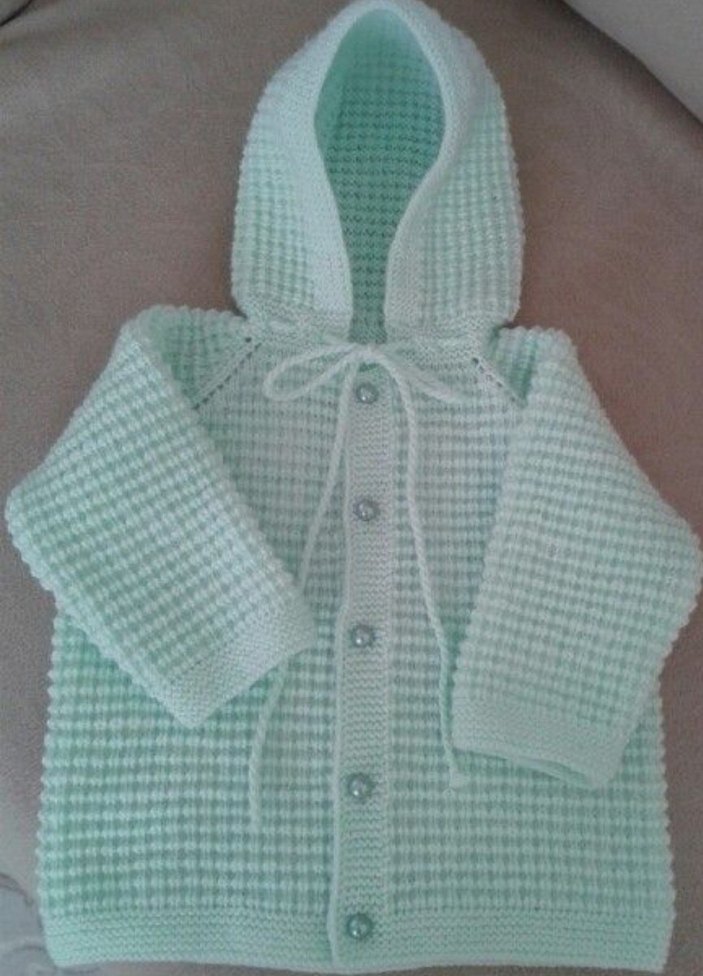 Çok Renkli Örgü bebek Hırka - Görsel 5